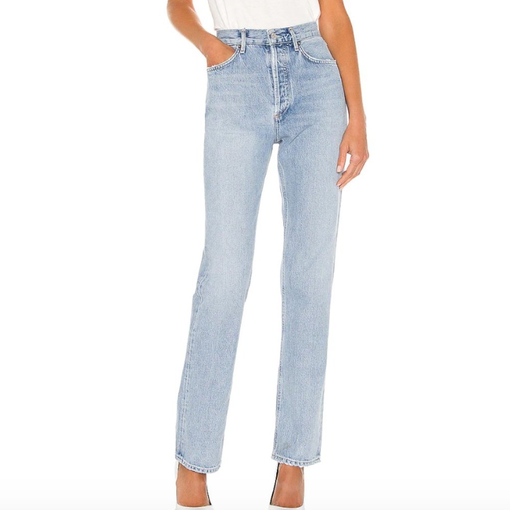 AGOLDE LANA STRAIGHT JEANS in RIPTIDE